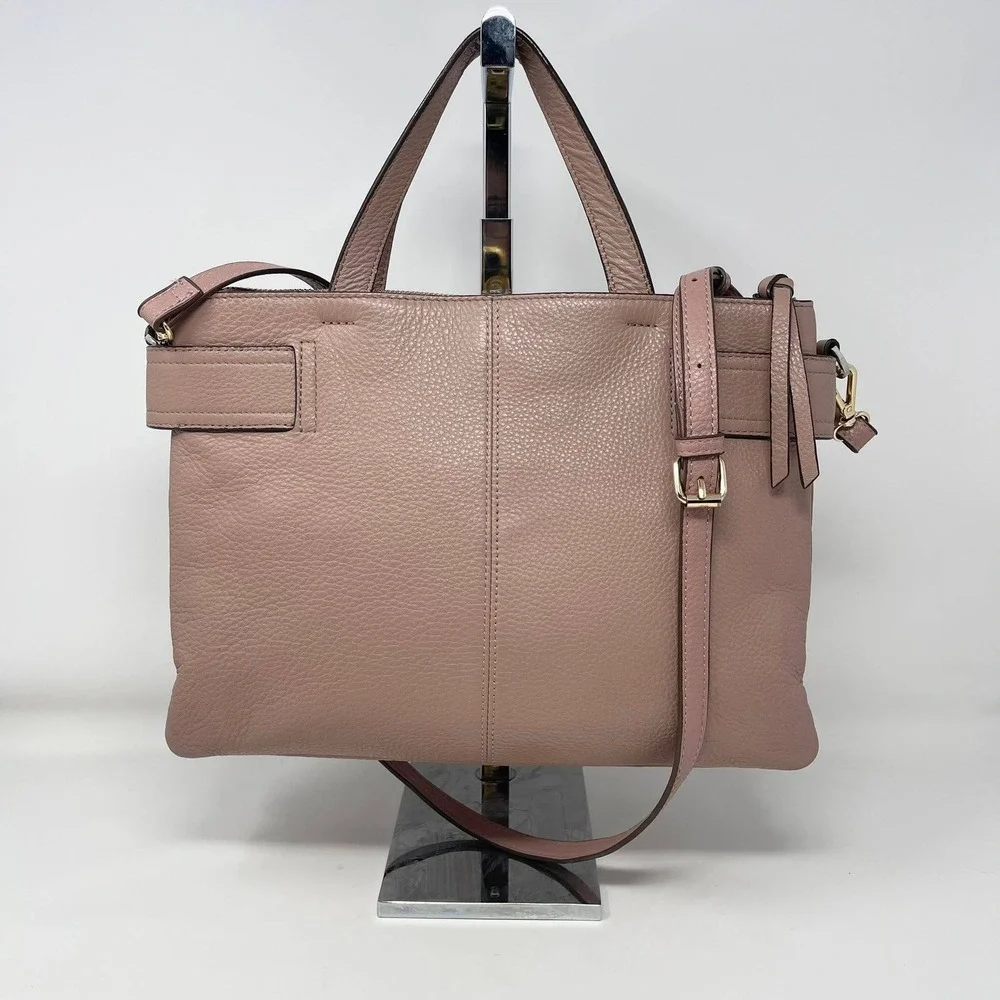 Vince Camuto Davy Accordion Top Handle Crossbody Bag Blush Pink‎ Leather READ